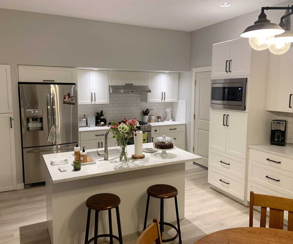 Kitchen Remodel Shaker cabinets and quartz counters