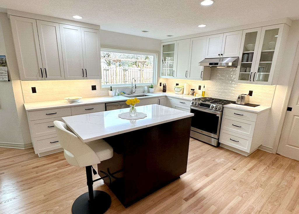Kitchen Remodel in Lake Oswego with new shaker cabinets